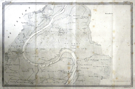 725-KD001463 Steenderen blad nr. 4 Vierde blad van de atlas van de IJssel door L.J.A van der Kun en R. Musquetier. ...