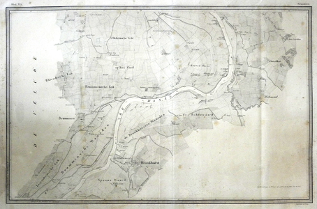 727-KD001465 Brummen blad nr. 5 Vijfde blad van de altlas van de IJssel door L.J.A. van der Kun en R. Musquetier. ...