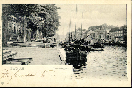 1275 PBKR3774 Westelijk deel van de Thorbeckegracht gezien naar het oosten, ca. 1901-1903. De brug is de ...