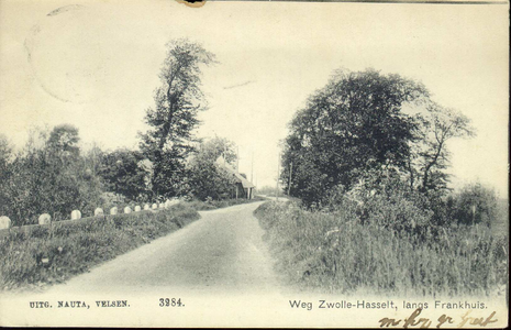 1747 PBKR4421 Gezicht op de Hasselterdijk die langs de buurtschap Frankhuis loopt, ca. 1905. De foto is gemaakt vanuit ...