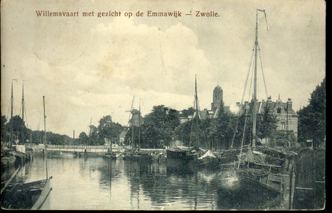224 PBKR4167 Willemsvaart met Keersluisbrug en rechts Emmawijk, Peperbus en Eekwalmolen en Jufferenwalmolen. In de ...
