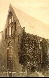 2757 PBKR3463 Schoutenstraat 4: Gezicht op de westgevel van de Sint Geertruidenkapel, in gebruik als Waalse Kerk, ca. ...