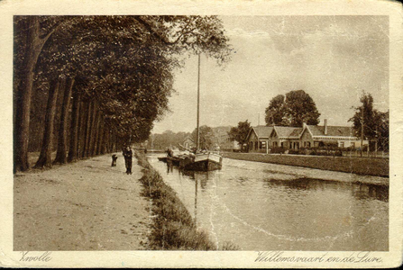 3428 PBKR4130 Willemsvaart ca. 1910-1920 naar het noorden ter hoogte van de Lure (Assendorperlure). Rechts kopstaande ...