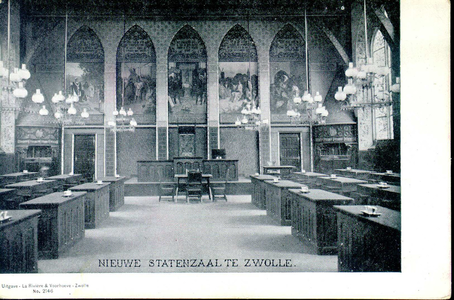 3860 PBKR0757 Gezicht in de Statenzaal van het provinciehuis in de Diezerstraat, ca. 1904. De in 1904 voltooide ...