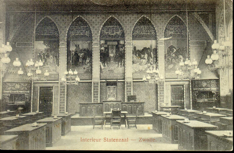 3862 PBKR0759 Gezicht in de Statenzaal van het provinciehuis in de Diezerstraat, ca. 1904. De in 1904 voltooide ...