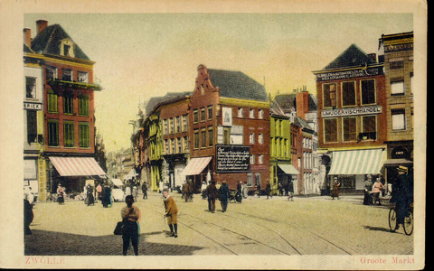 3898 PBKR1330 Grote Markt 6, hoek Oude Vismarkt. In 1915 begon H. Glastra met de IJmuider Vishandel. In 1914-1960 ...