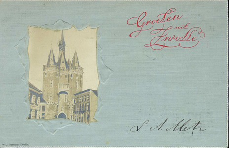 4216 PBKR3127 Sassenpoort na de restauratie van 1894-1898, maar voor de afbraak van de twee huizen (1904) ter ...
