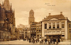 4719 PBKR1468 De Grote Markt, ca. 1910-1911. Van rechts naar links: Grote Markt 13 sociëteit de Harmonie . Grote Markt ...