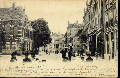 4783 PBKR2612 Oude Vismarkt 19, 22, 24.De Oude Vismarkt heeft zijn naam te danken aan het feit dat hier tot 1792 de ...