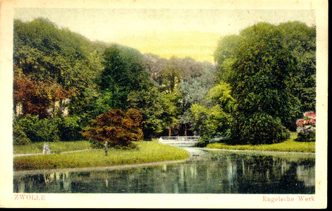 4888 PBKR0956 Ingekleurde prentbriefkaart van Park Het Engelse Werk. Dit is rond 1830 aangelegd op het voormalige ...