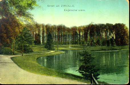 5242 PBKR1023 Gezicht op de vijver in het Engelse werk, ca. 1912, 1912-00-00