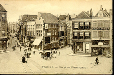 6351 PBKR0636 Grote Markt en Diezerstraat gezien vanaf de Grote Kerk, ca. 1910-1913. De rails in het plaveisel van de ...