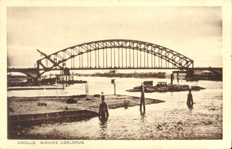 651 PBKR4234 IJsselbrug en pont Katerveer over de IJssel, 1930., 1930-00-00