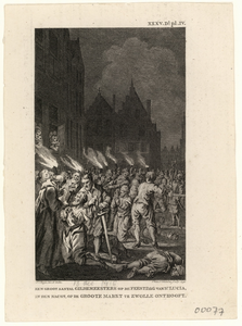 634 -TP000176 Sint Lucienacht, 1416: onthoofding gildemeesters op de Grote Markt (bij fakkellicht).
