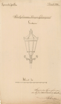 796 -TP000268 Ontwerpschets van een lantaarn. Tekst: Gemeente Zwolle / Dienst 1863 / Schoolgebouwen Kamper- & ...