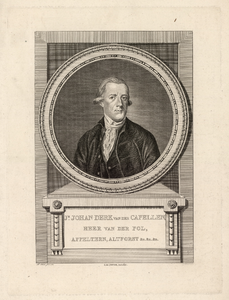 930 -TP000332 Portret van Joan Derk van der Capellen tot den Pol (1741-1784), borstbeeld van voren, in rond medaillon, ...