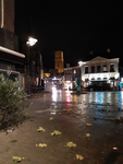 607 Een lege Grote Markt in Zwolle, niet als gevolg van het mindere weer maar van de tweede lockdown tijdens Corona. Op ...