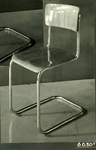 640 Stoel. In Hout-Staal combinatie, met gebogen rug en zadelzitting, 01-01-1936 - 31-12-1938