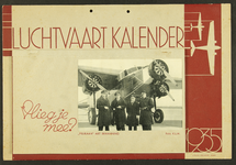 156 Luchtvaartkalender1935 Vlieg je mee? Kalender met foto's en luchtfoto's KLM; kalenderbladen zijn per twee weken af ...