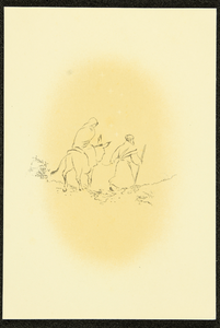 252 Litho van Jozef en Maria op een ezel, 1940-01-01