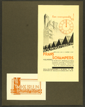 331 Karton met een opgeplakte nieuwjaarswens voor 1933 van Frans Schampers Bouwmaterialen te Helmond, en een ...