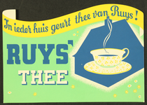 35 Showcard In ieder huis geurt thee van Ruys ., 1938-01-01