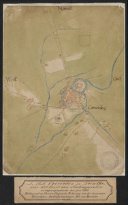 116 Plattegrond van de stad Coevorden en omgeving; ca. 1550