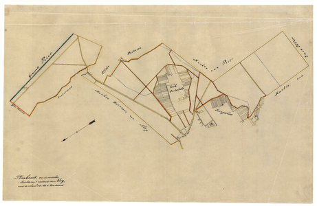 128 Plankaart van de verdeelde Marckte van 't Oosteinde van Norg; 1872