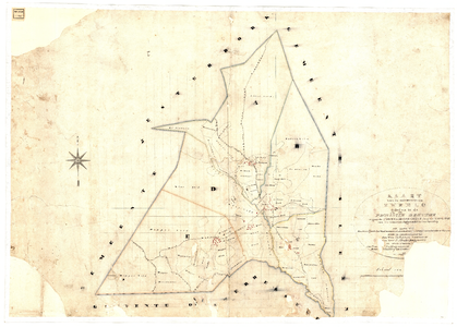 145 Kaart van de gemeente van Zweelo gelegen in de provincie Drenthe volgens de perceelsgewijze plans voor het Kadaster ...