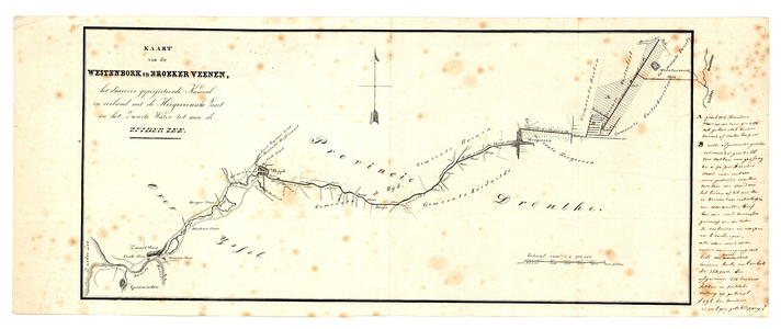 202 Kaart van Westenbork en Broeker Veenen, het daarvoor geprojecteerde Kanaal in verband met de Hoogeveensche Vaart en ...