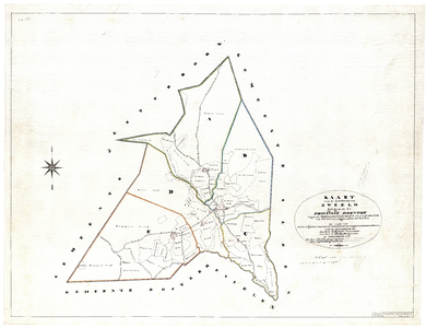 369 Kaart van de gemeente Zweeloo secties en veldnamen; 1829