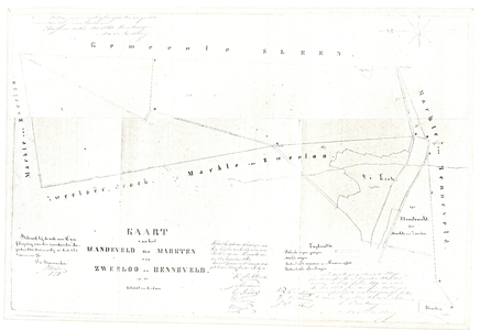 381 Kaart van het Mandeveld der Markten van Zweelo en Benneveld. ; 12-08-1863