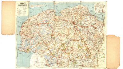 432 Verso: Index op plaatsnamen in de provincies Groningen, Friesland, Drenthe; 194410
