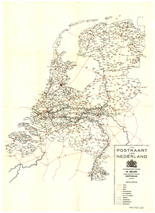 438 Postkaart van Nederland 2e druk.; 1915
