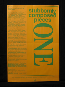 ORKZ Groningen : affiche Stubbornly Composed Pieces ONE