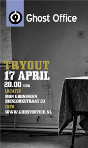 Ghost Office : affiche met try-out optreden in Muziek Organisatie Noord