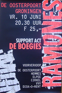 Boegies : affiche optreden van The Ramones met de Boegies in het voorprogramma in De Oosterpoort
