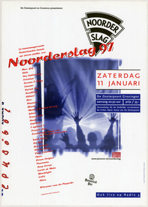 affiche Noorderslag 1997 <br/>Ontwerpburo Elzo Smid plus <br/>De Oosterpoort <br/>11 januari 1997 <br/>concertaffiche <br/>De Oosterpoort