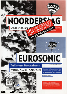 affiche Eurosonic Noorderslag 1999, 'Uitverkocht' <br/>Elzo Smid <br/>De Oosterpoort <br/>9 januari 1999 <br/>concertaffiche <br/>De Oosterpoort <br/>op het moment van drukken is Noorderslag al <br/>uitverkocht