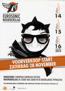 affiche Eurosonic Noorderslag 2010 <br/>Stichting Noorderslag <br/>14-16 januari 2010 <br/>concertaffiche <br/>Eurosonic Noorderslag