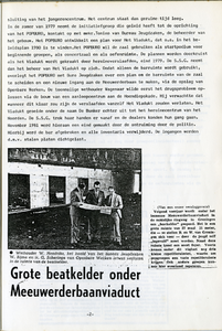 Popburo Groningen : pagina uit nota getiteld 'Het Viadukt van bunker tot popcentrum', met als onderwerp "Grote beatkelder onder Meeuwerderbaanviaduct"