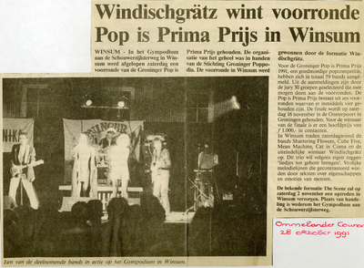 Pop=Prima Prijs : krantenartikel uit Ommelander Courant