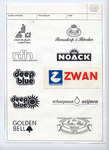  Tien beeldmerkontwerpen voor de firma's National Foods Holland N.V., Deep Blue, Golden Bell, Bensdorp & Blooker, ...