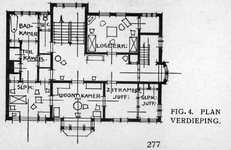 63002 Plattegrond van de eerste verdieping van het huis Maliebaan 55 te Utrecht.