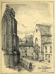 200234 Gezicht in de Hofstraat te Montfoort met de kapel en andere gebouwen van de voormalige Johannieter commanderij ...